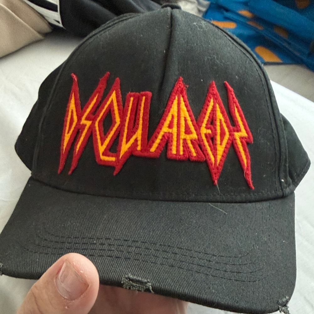 DSQUARED2 Black Cap with Red and Yellow Embroidery